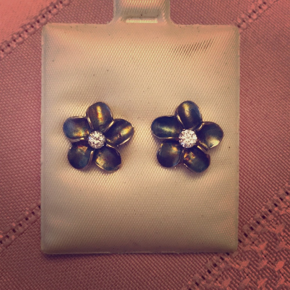 Sterling silver flower studs
